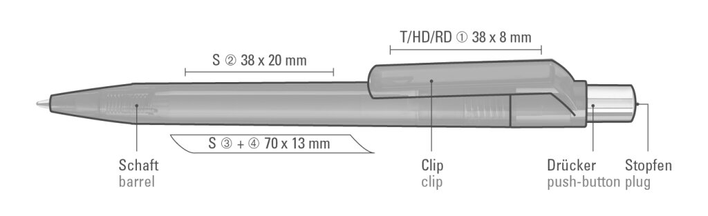 Vorschau: ON TOP transparent SI Druckkugelschreiber