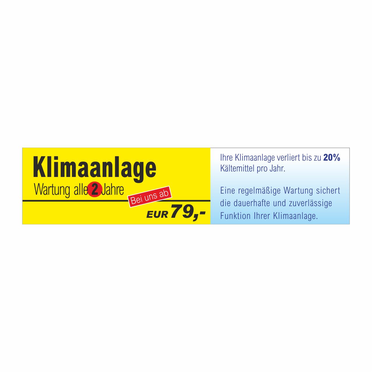 Vorschau: Werbebanner Klimaanlagen-Wartung, 300 x 70 cm