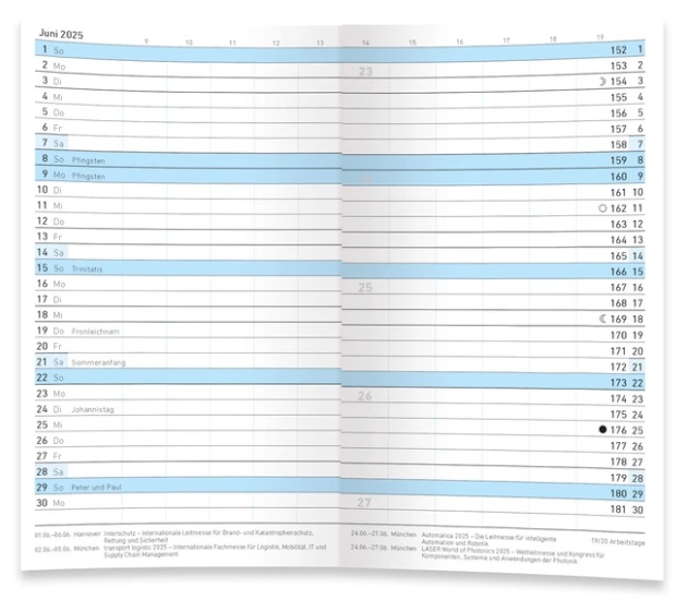 Taschen Monatskalender Mohnblume, Ausgabe 2027 Kalendarium blau