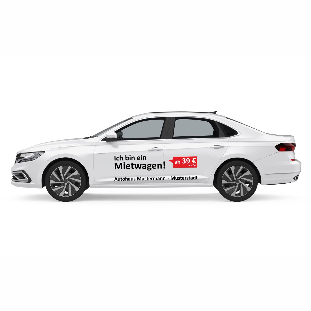 Vorschau: Autobeschriftung Mietwagen, Design 2