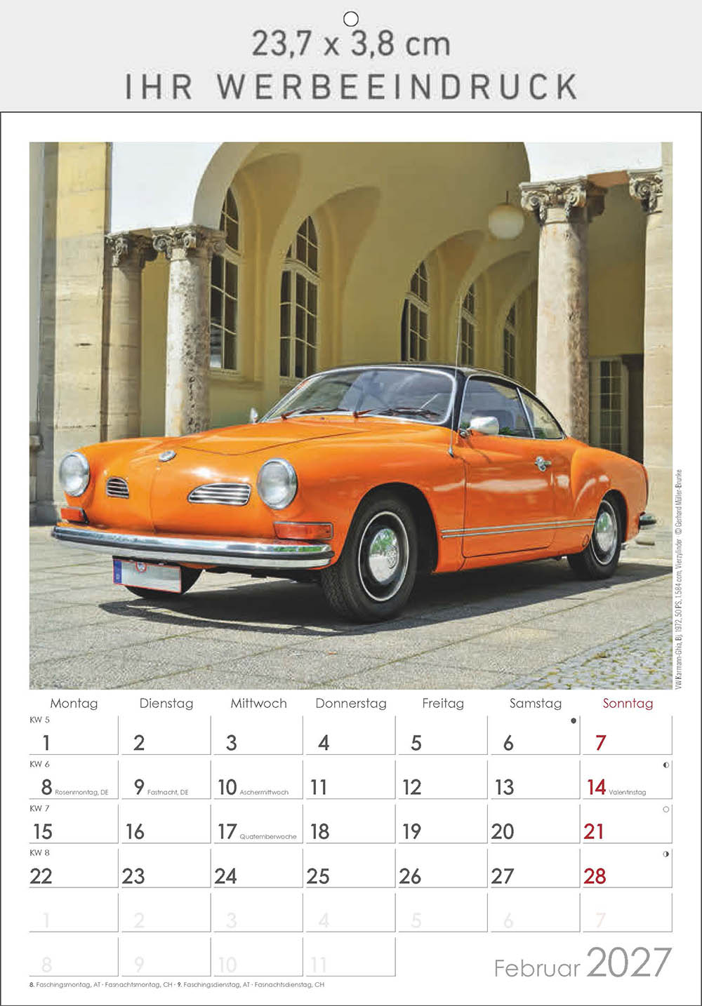 Bildkalender Oldtimer, Ausgabe 2027 Monat Februar