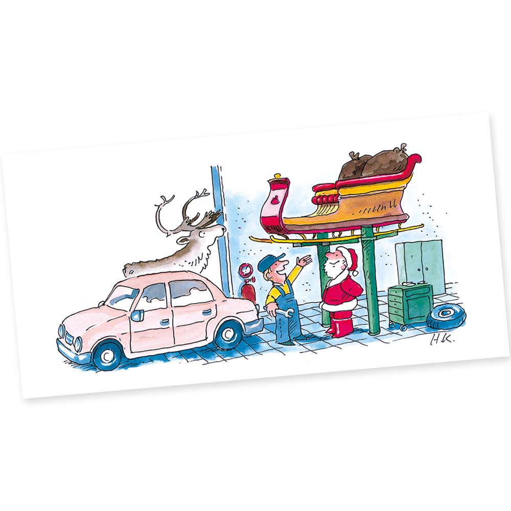 Vorschau: Weihnachts-Postkarte, Motiv Werkstatt
