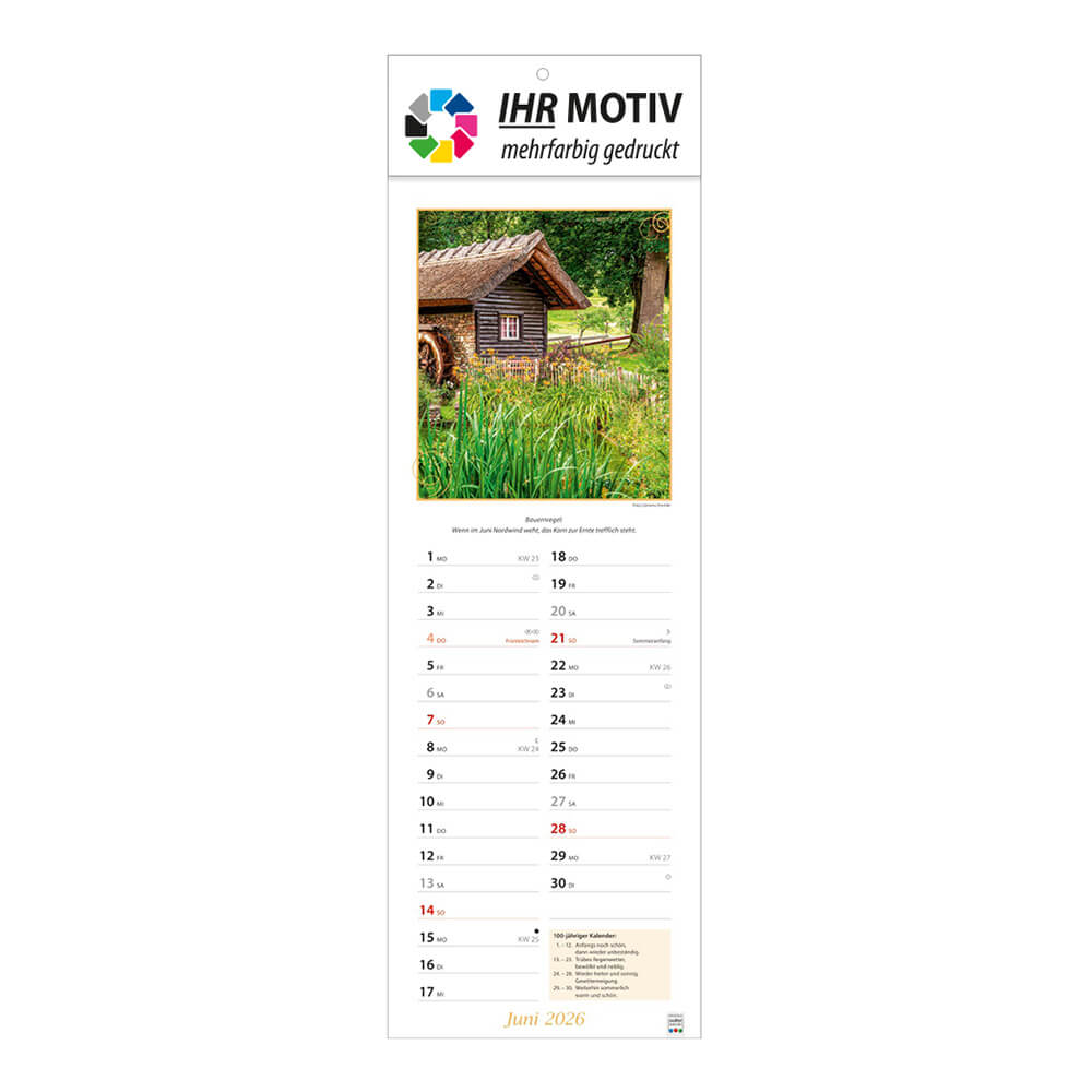 Streifenkalender Landpartie Monat Juni