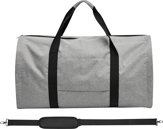 Reisetasche Milano mit integriertem Kleidersack grau-schwarz Tragekurt 1