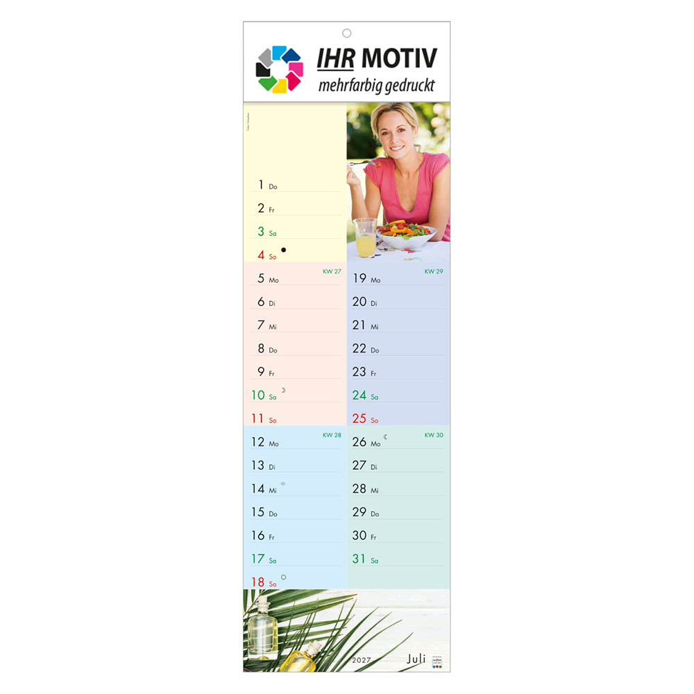 Streifenkalender fit und gesund, Ausgabe 2027 Monat Juli