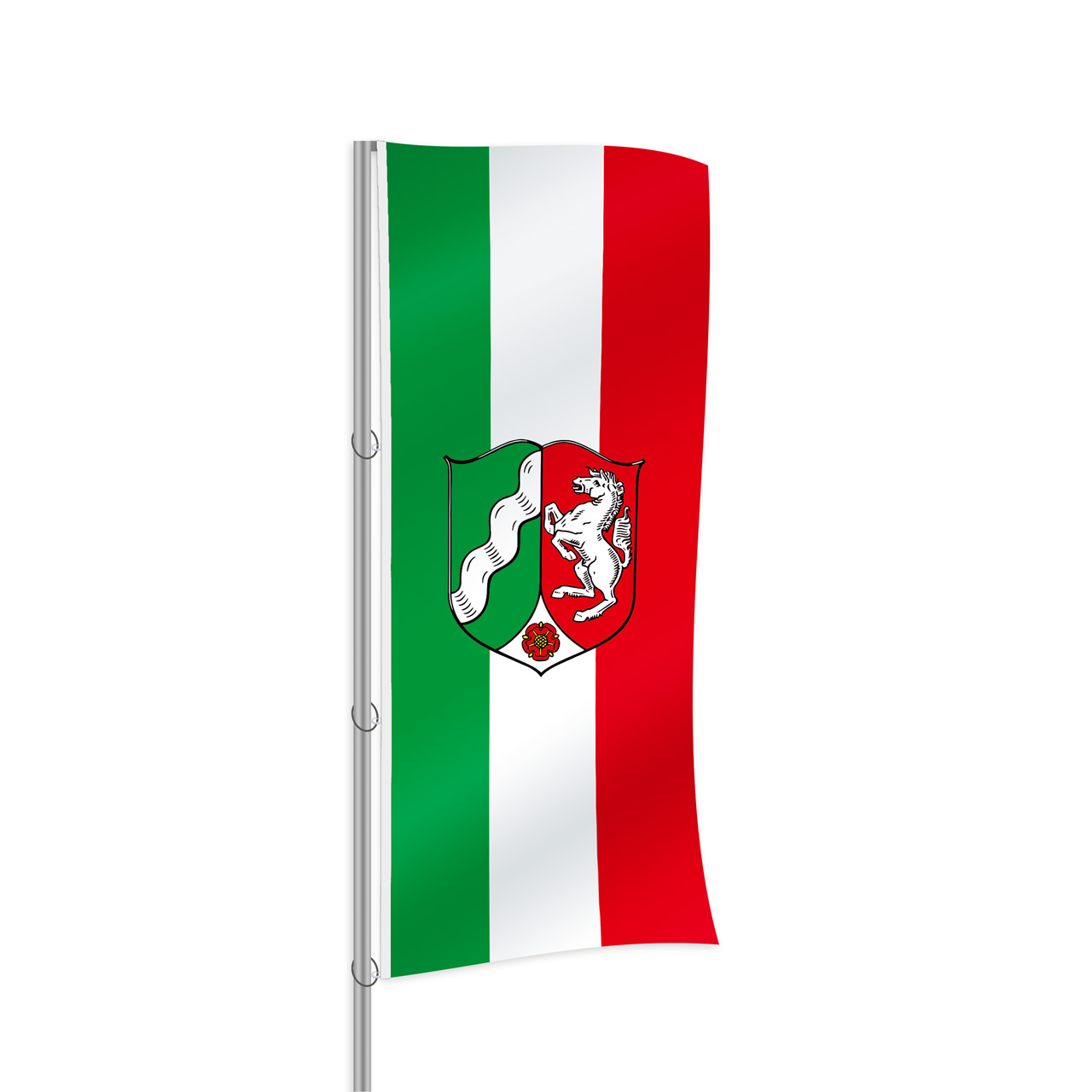 Vorschau: NRW mit Wappen Hochformatfahne