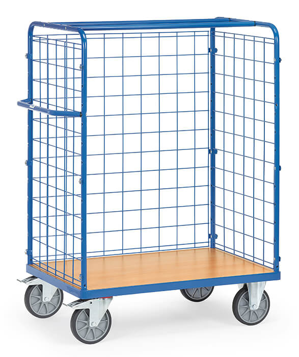 Vorschau: Fetra Paketwagen mm 3 Wände Drahtgitter Höhe 1552 mm