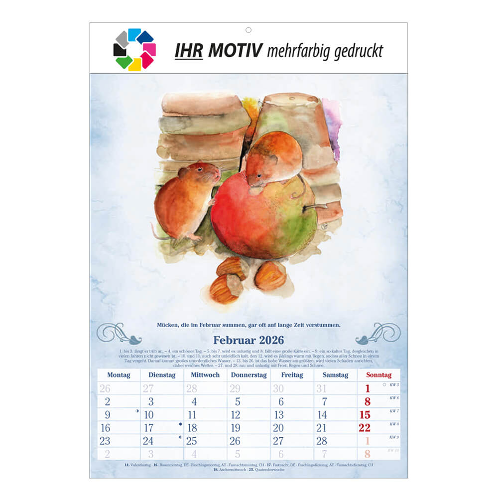 Bildkalender Der 100-Jährige Monat Februar