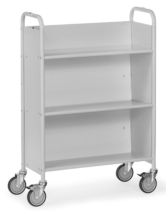 Vorschau: Fetra Bürowagen Ladefläche 770 x 320 mm  grau 3 Böden 3 Wände