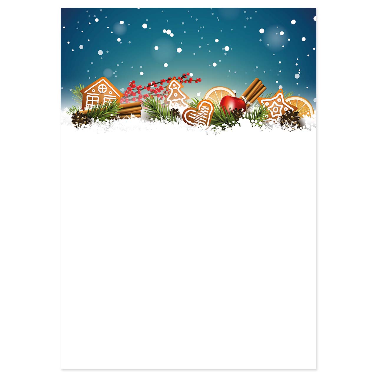 Vorschau: Weihnachts-Briefpapier, Motiv Lebkuchen