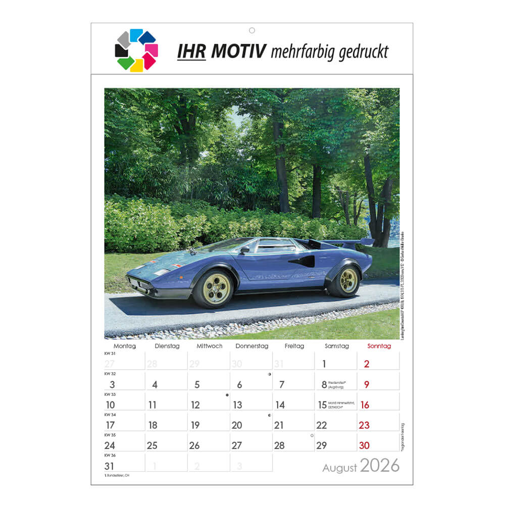 Kalender Oldtimer Monat August