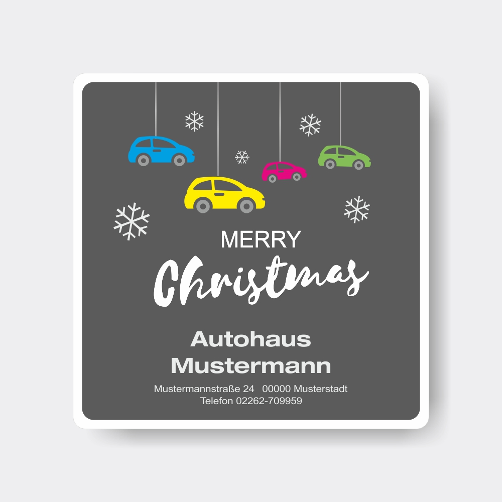Vorschau: Weihnachts-Aufkleber aus PVC, quadratisch, Motiv 2