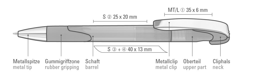 Vorschau: LOOK grip transparent M SI Druckkugelschreiber