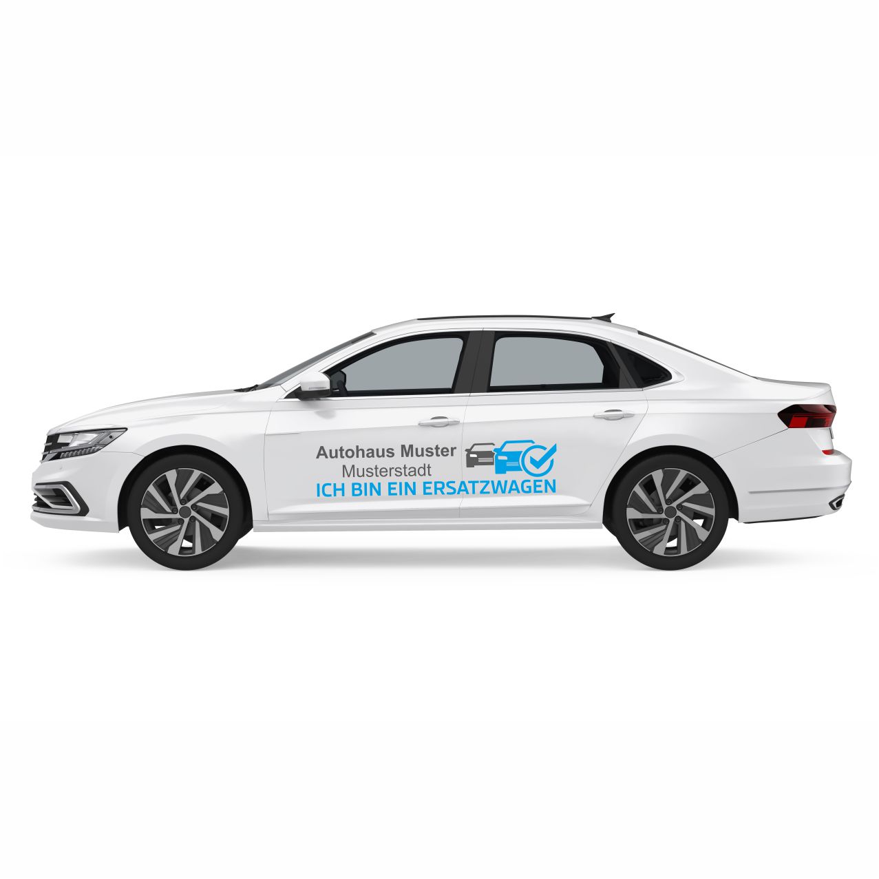 Vorschau: Autoaufkleber Autobeschriftung Ersatzwagen, Design 1