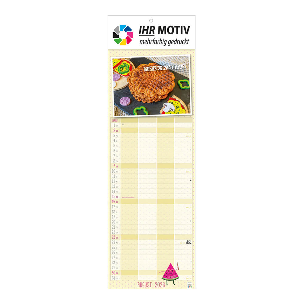 Streifenkalender Familienküche Monat August