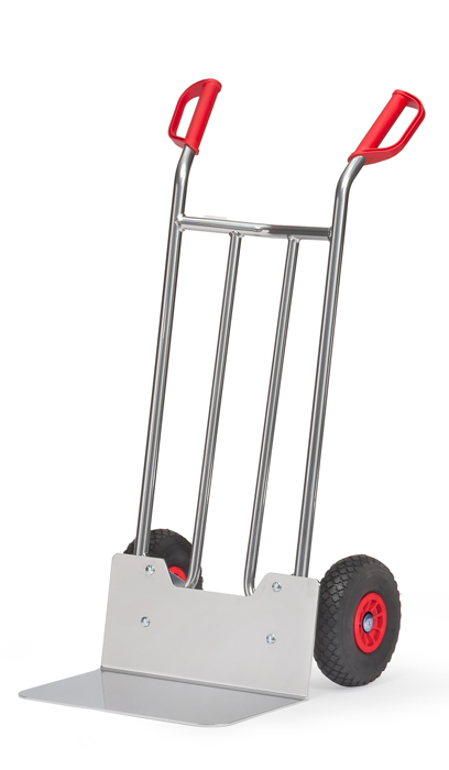 Vorschau: Fetra Alu-Sackkarre PU-Räder 260 x 85 mm bis 150 kg Höhe 1150 mm breite Schaufel