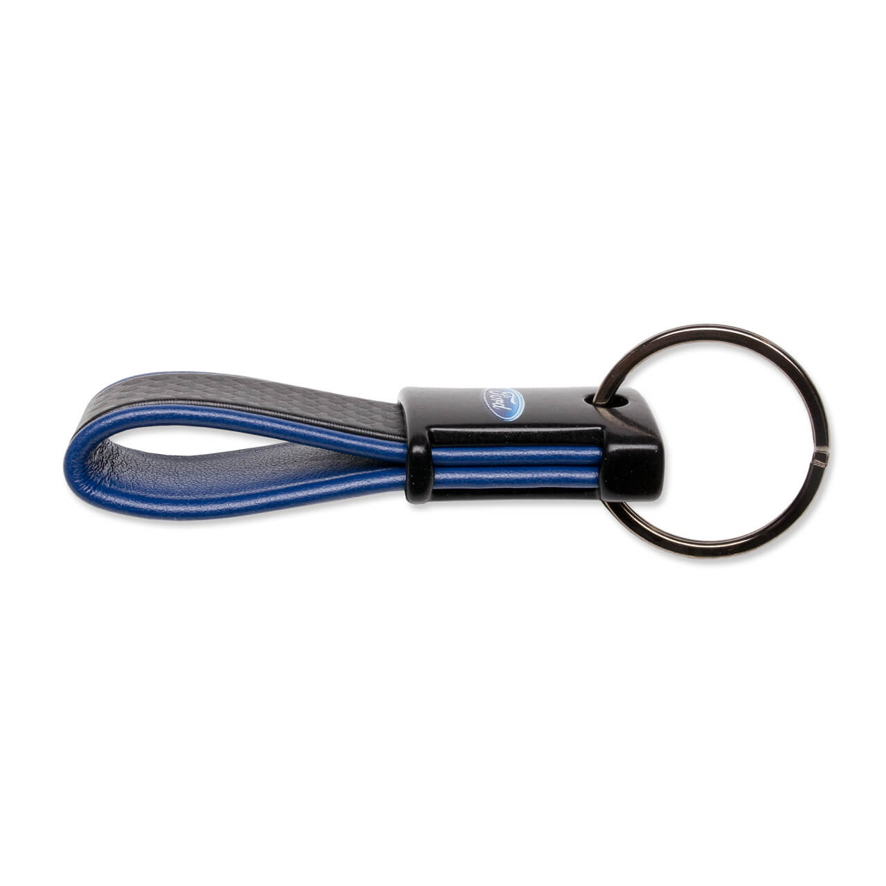 W0688800_Schluesselanhaenger_Carbon_Designstreifen_Blau_Seite