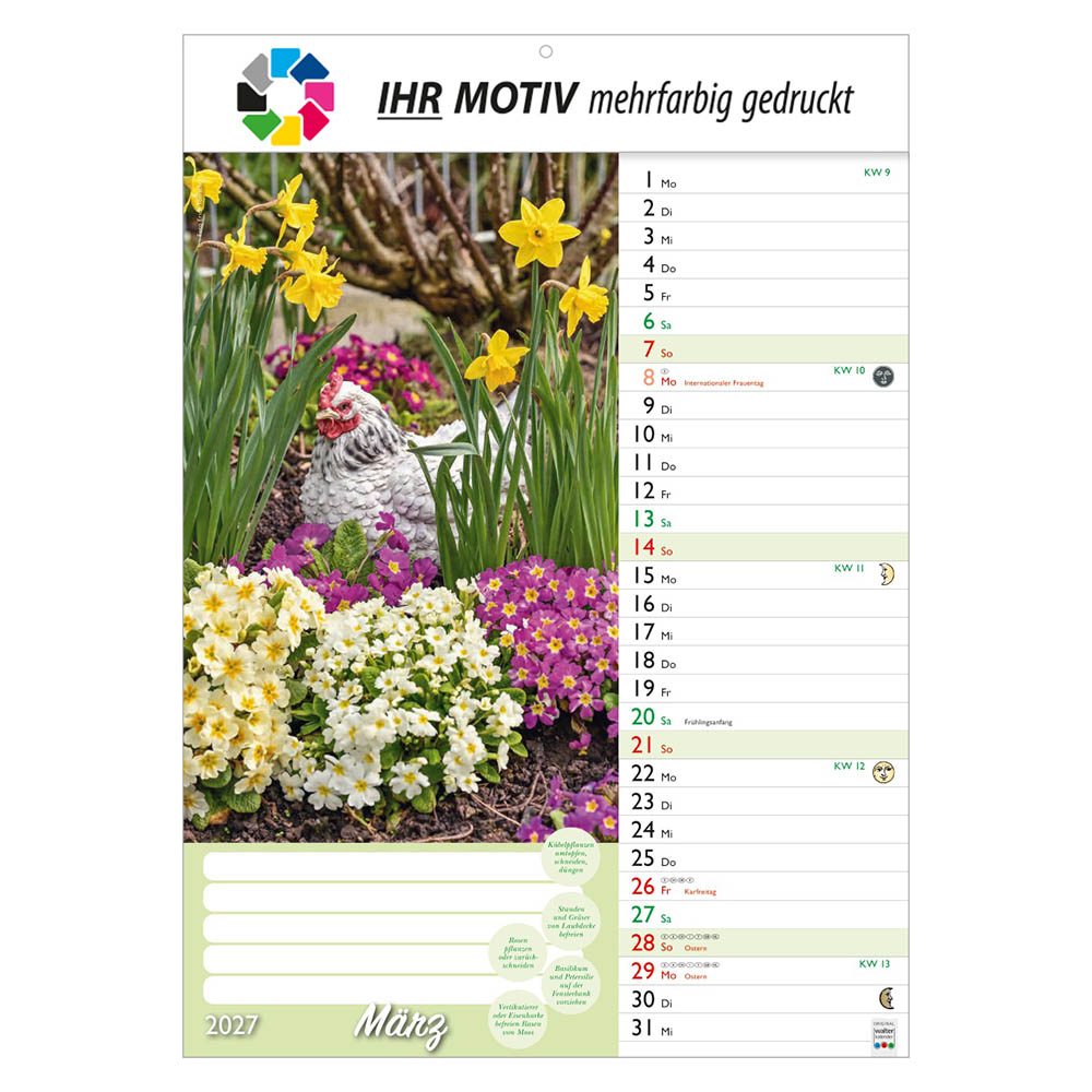 Bildkalender Günthers Gartenplaner, Ausgabe 2027 Monat März