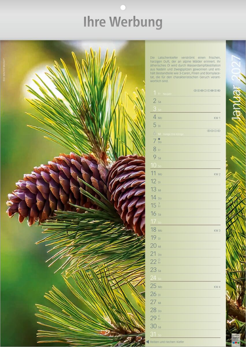 Bildkalender Erlebniswelt der Düfte, Ausgabe 2027 Monat Januar