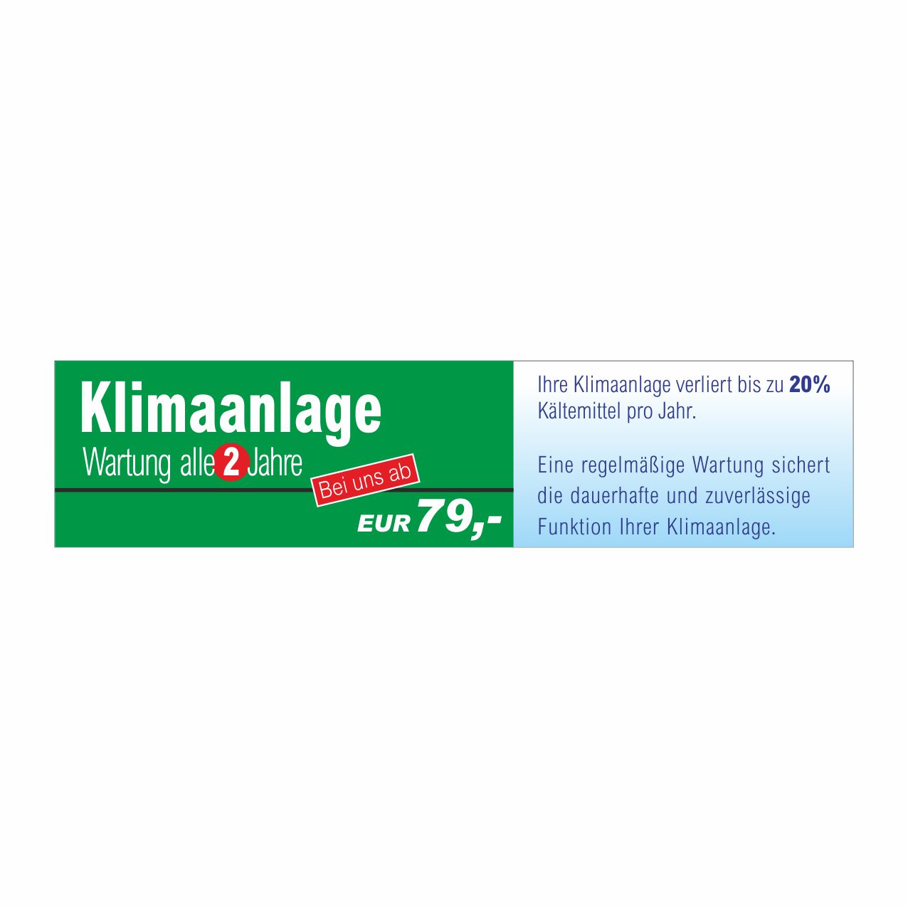 Vorschau: Werbebanner Klimaanlagen-Wartung, 300 x 70 cm
