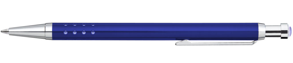 SLIMLINE DOM Druckkugelschreiber blau Clip unten