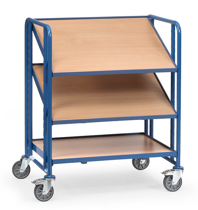 Fetra Eurokastenwagen 3 Etagen aus Holz Ladefläche 825 x 610 mm