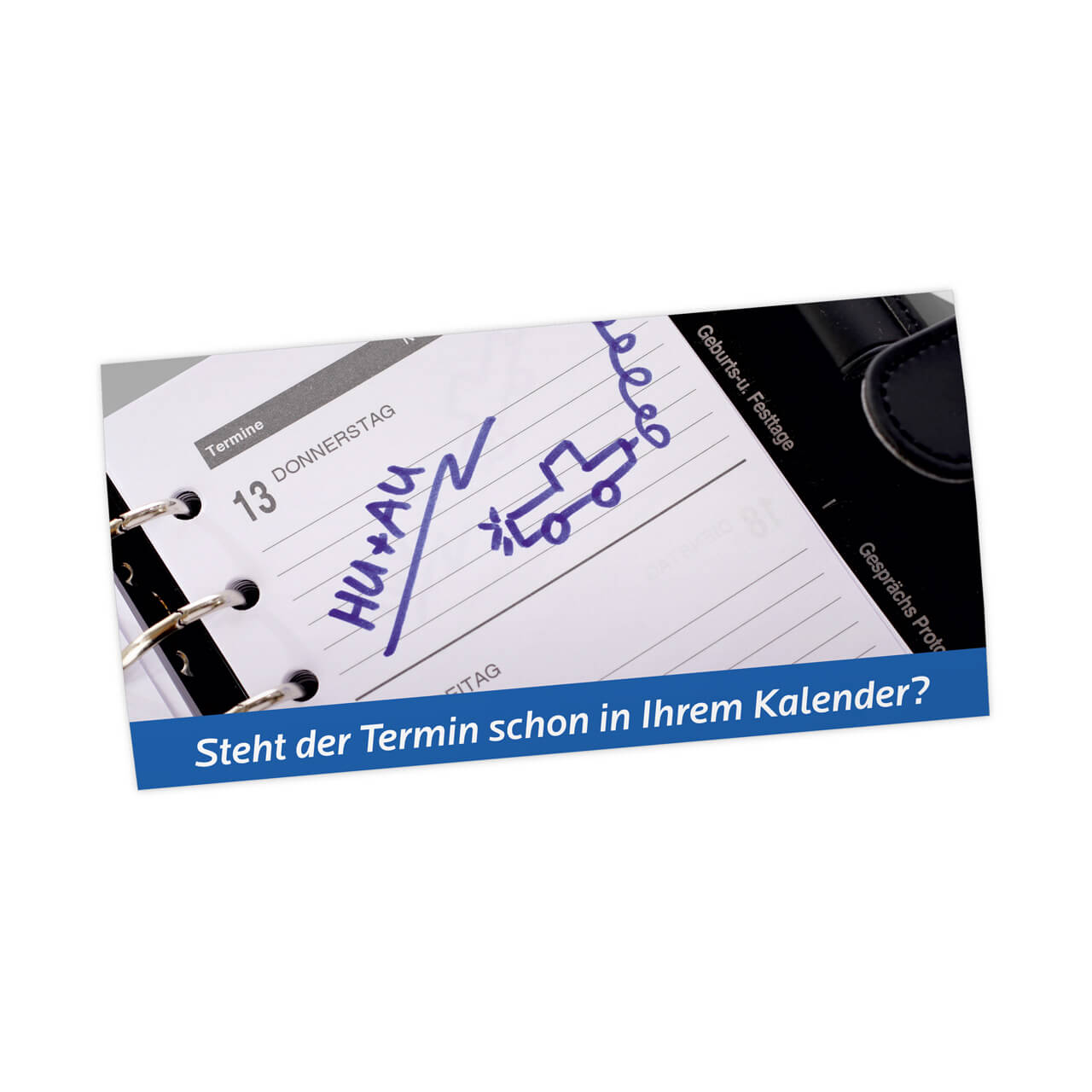 Vorschau: Maxi-Postkarte HU/AU-Erinnerung, Motiv Termin