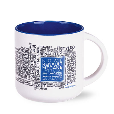 Modern Tasse aus Keramik weiß/reflexblau