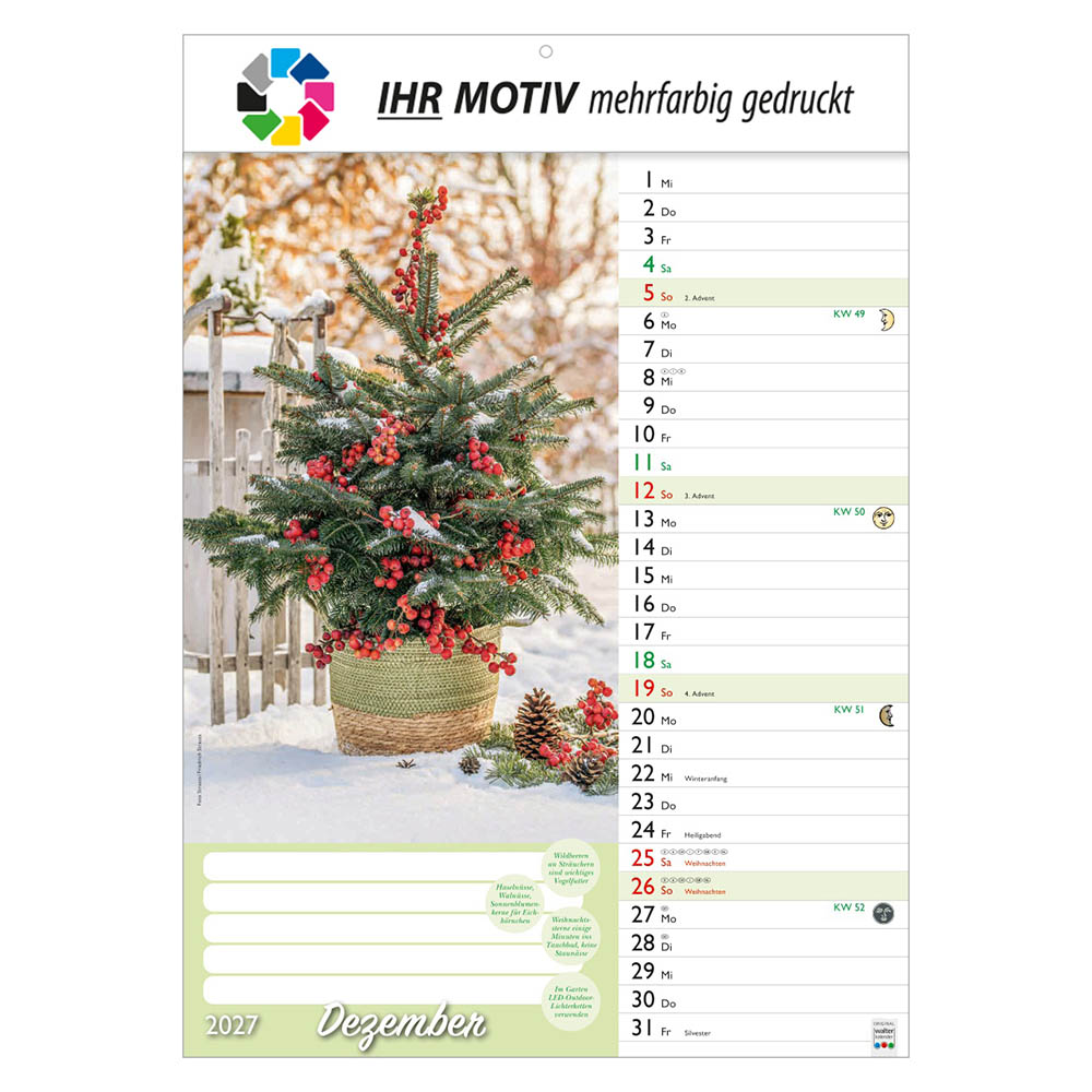 Bildkalender Günthers Gartenplaner, Ausgabe 2027 Monat Dezember