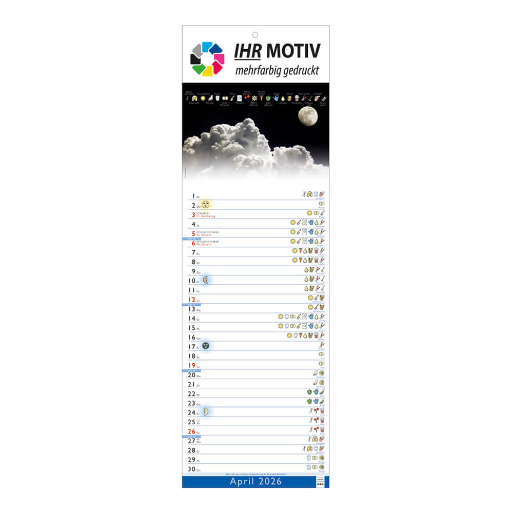 Streifenkalender Mondkalender Monat April