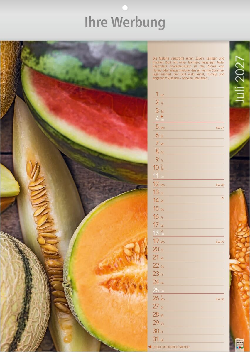 Bildkalender Erlebniswelt der Düfte, Ausgabe 2027 Monat Juli