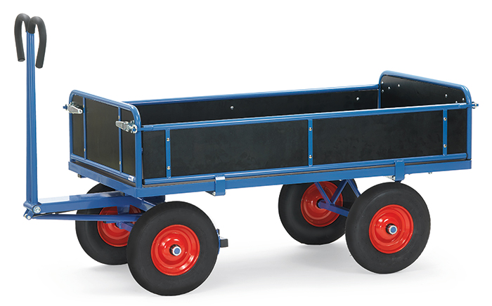Fetra Handpritschenwagen bis 1000 kg Vollgummiräder Wände abklappbar