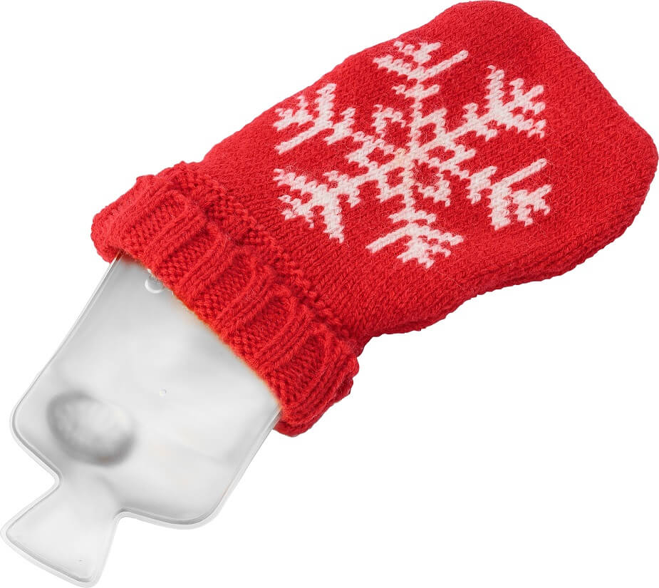 Handwärmer aus PVC mit Strickbezug