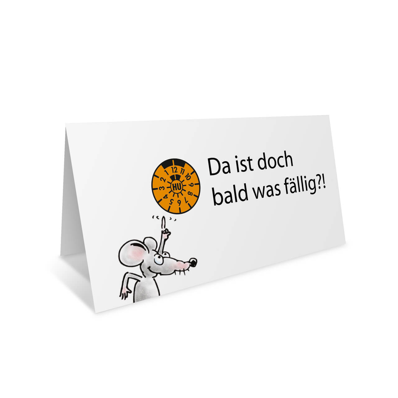 Vorschau: HU/AU-Erinnerungs-Klappkarte, Motiv Maus_M3