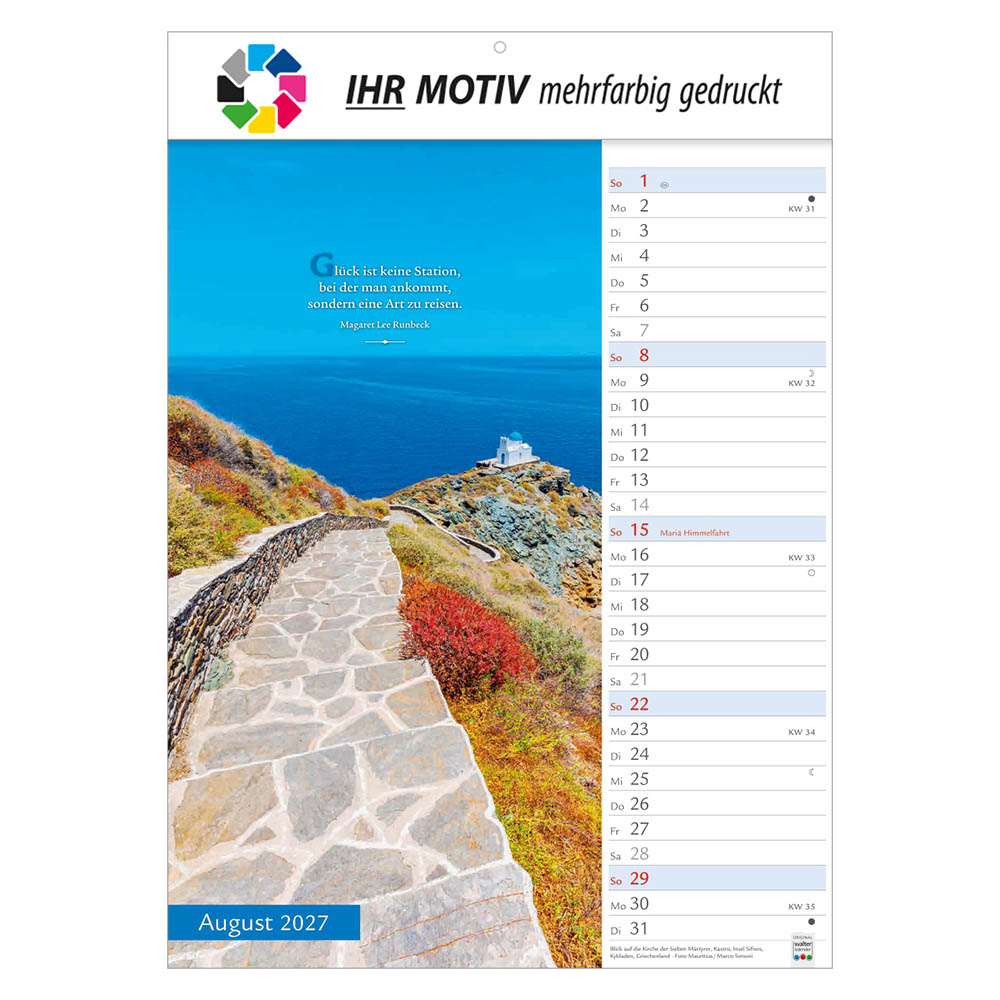 Bildkalender Wege mit Weitblick, Ausgabe 2027 Monat August