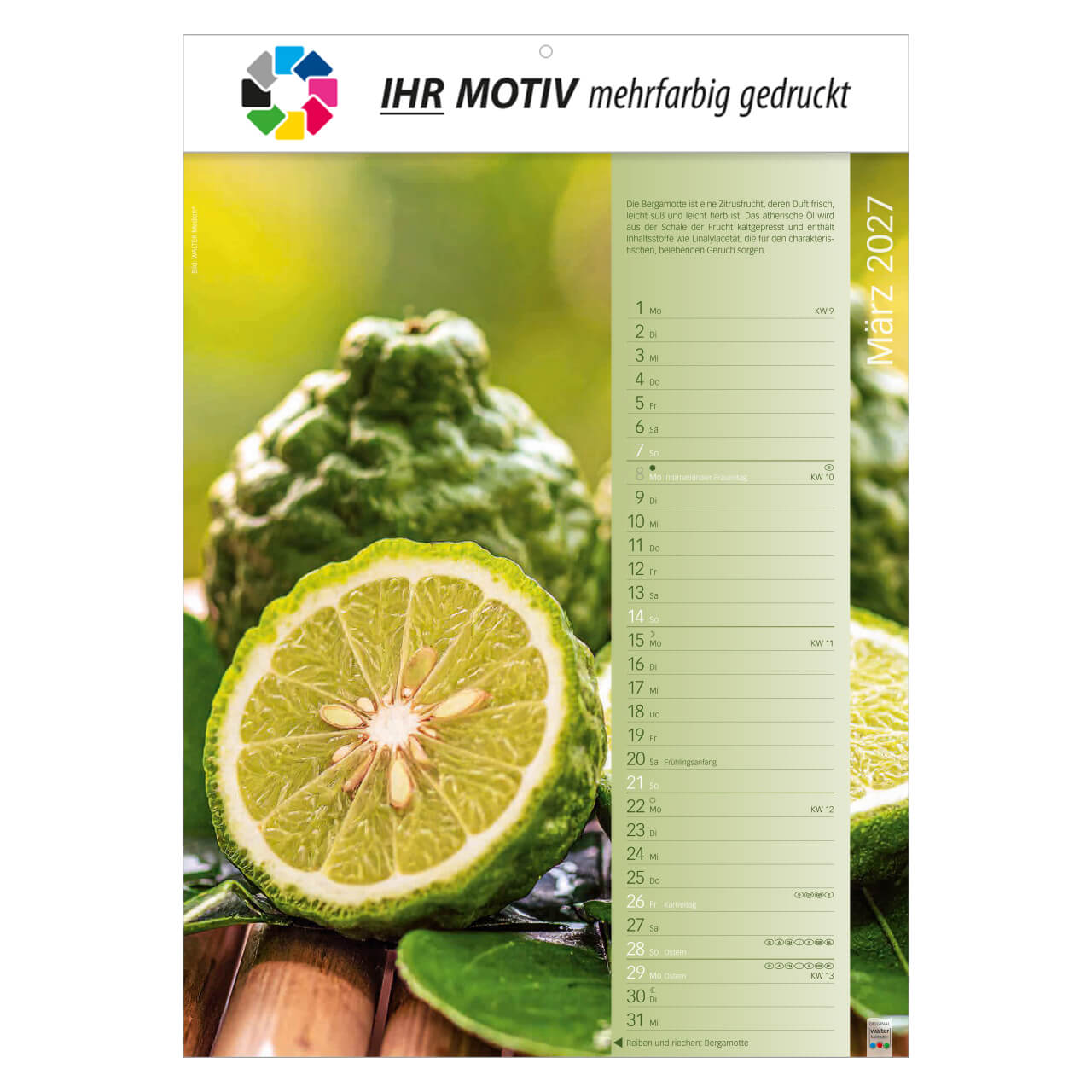 Bildkalender Erlebniswelt der Düfte, Ausgabe 2027 Monat März