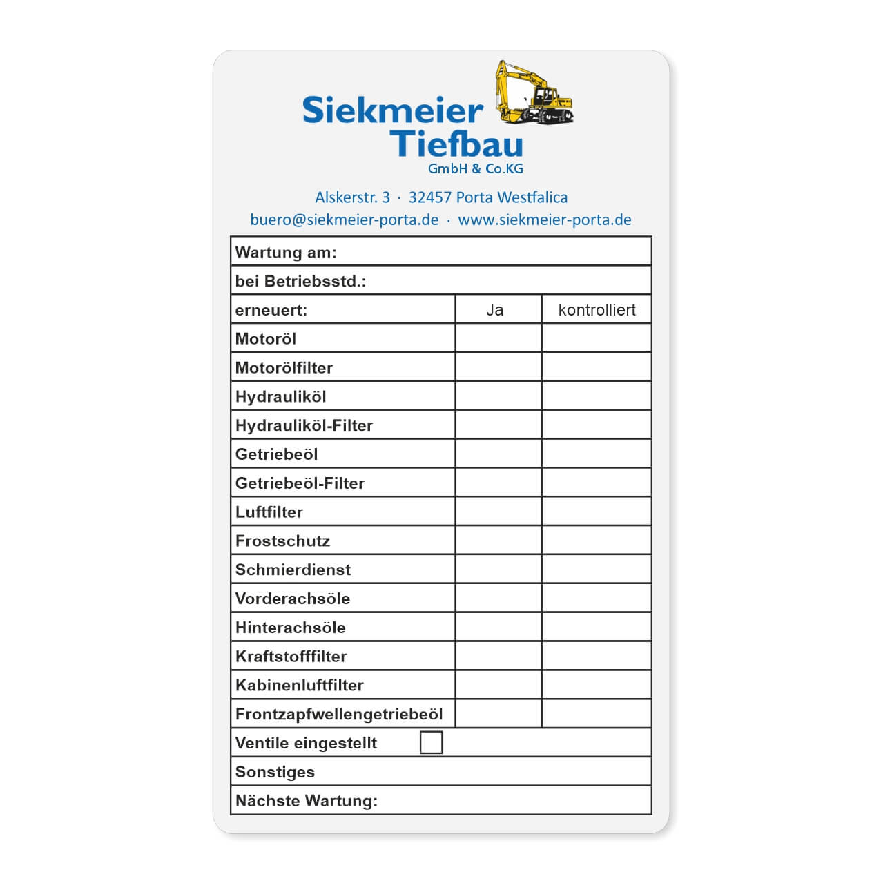 Vorschau: Kundendienst Aufkleber Landmaschinen, Betriebsstunden 100 Stück/Pack
