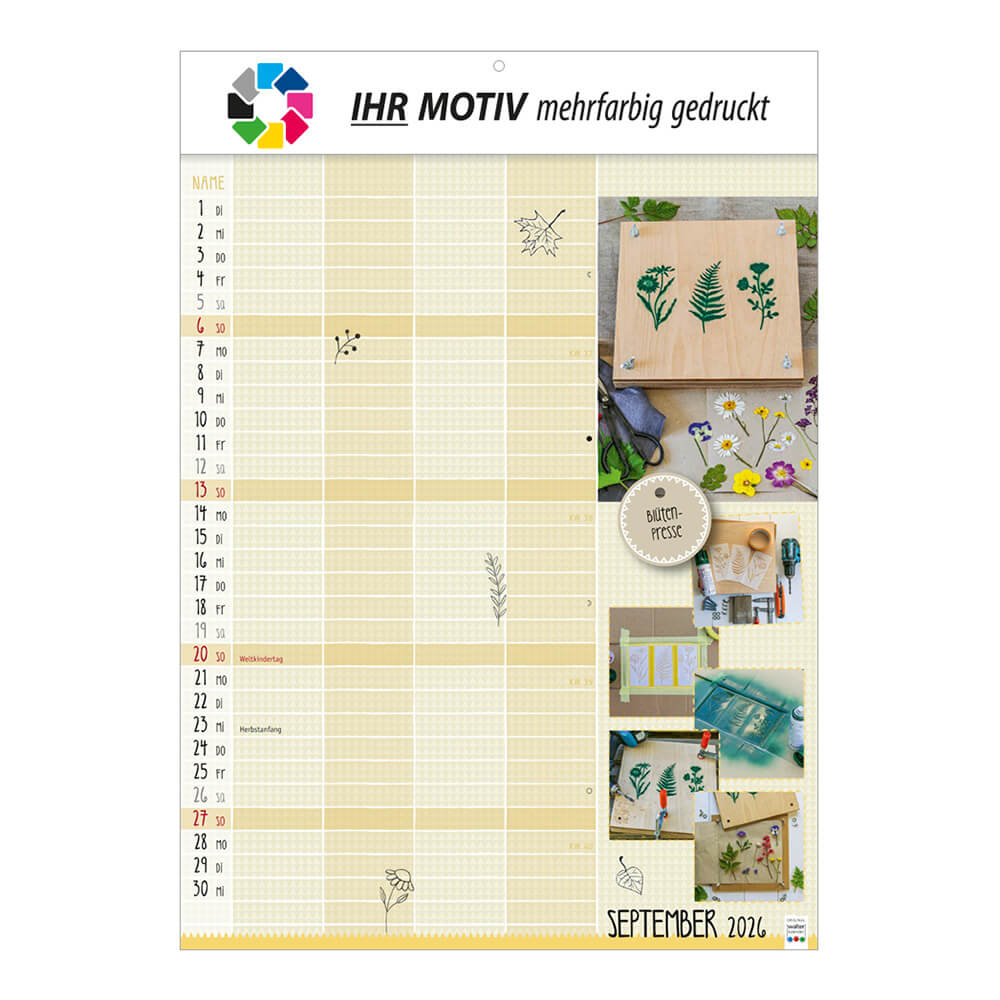 Bildkalender Selbstgemacht Monat September