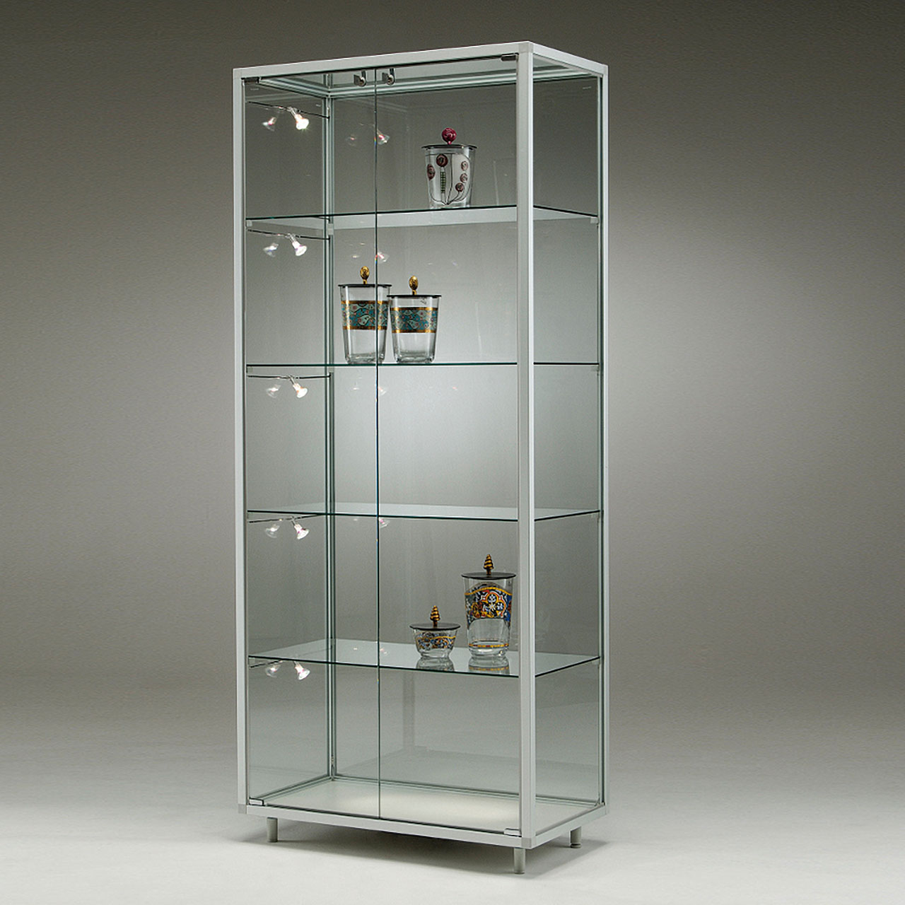 Vorschau: Glasvitrine, 2 Türen, 4 Fachböden