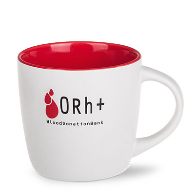 Handy Pure Tasse aus Keramik weiß/rot