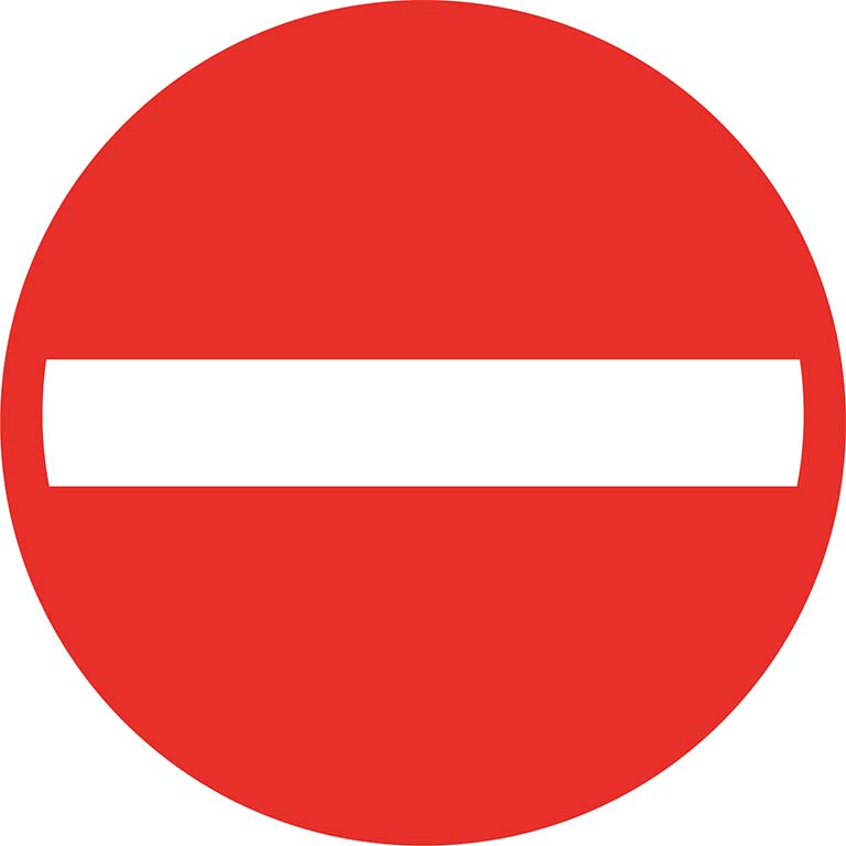 Leitsystemsticker, Motiv Verbotsschild rot