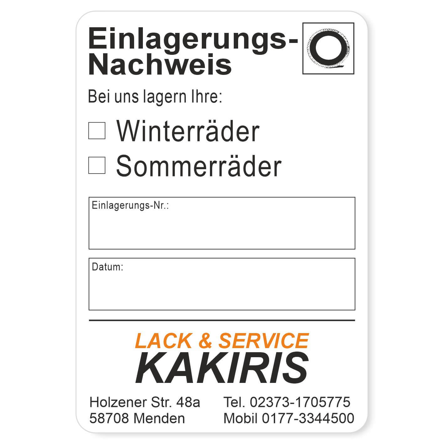 Einlagerungs-Nachweis Beispiel 1