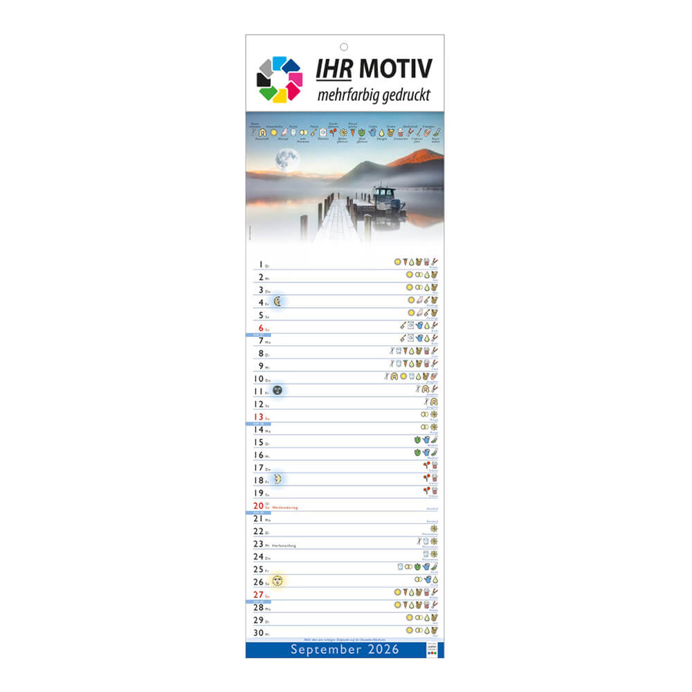 Streifenkalender Mondkalender Monat September