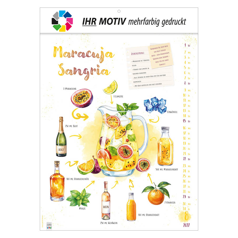 Bildkalender Mixart, Ausgabe 2027 Monat August