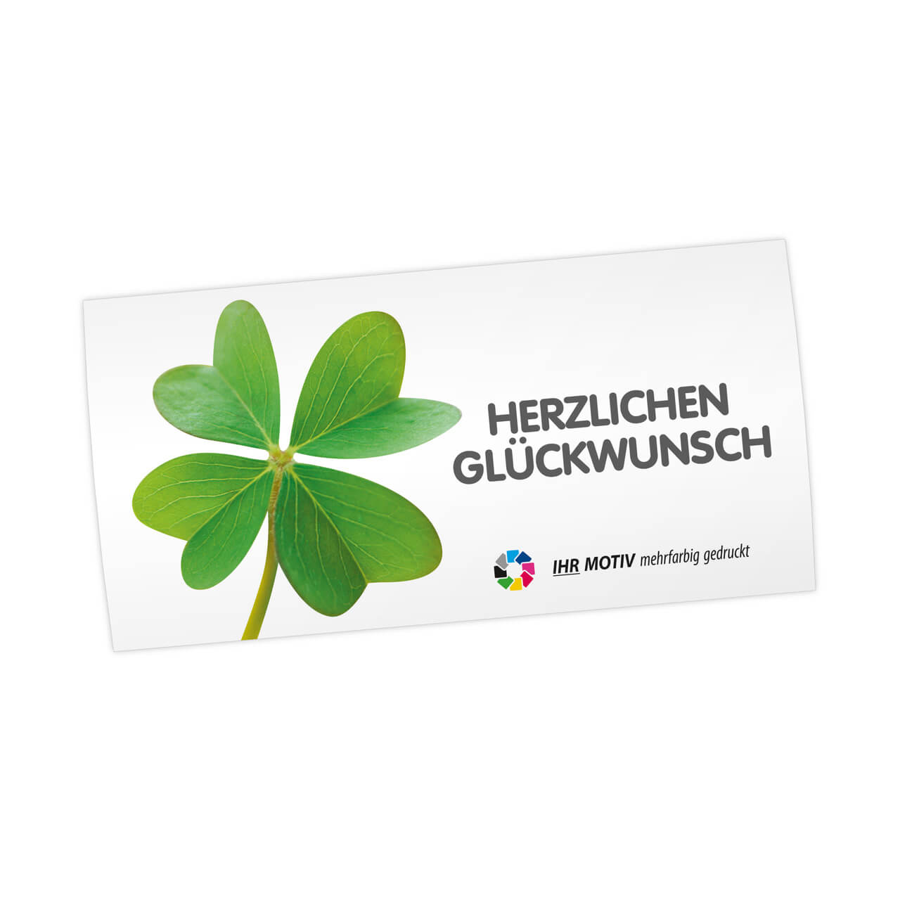 Vorschau: Geburtstags-Maxi-Postkarte, Motiv einzelnes Kleeblatt