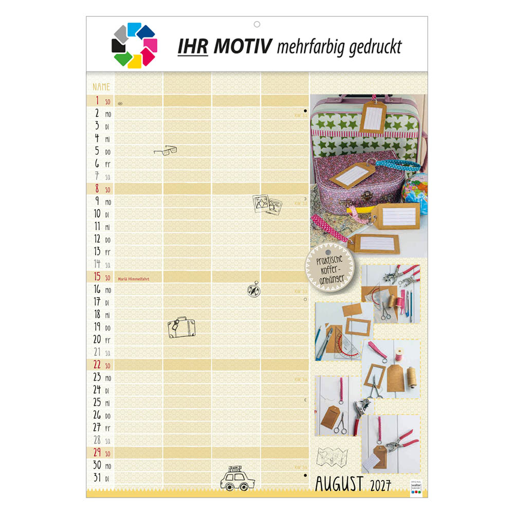 Bildkalender Selbstgemacht, Ausgabe 2027 Monat August
