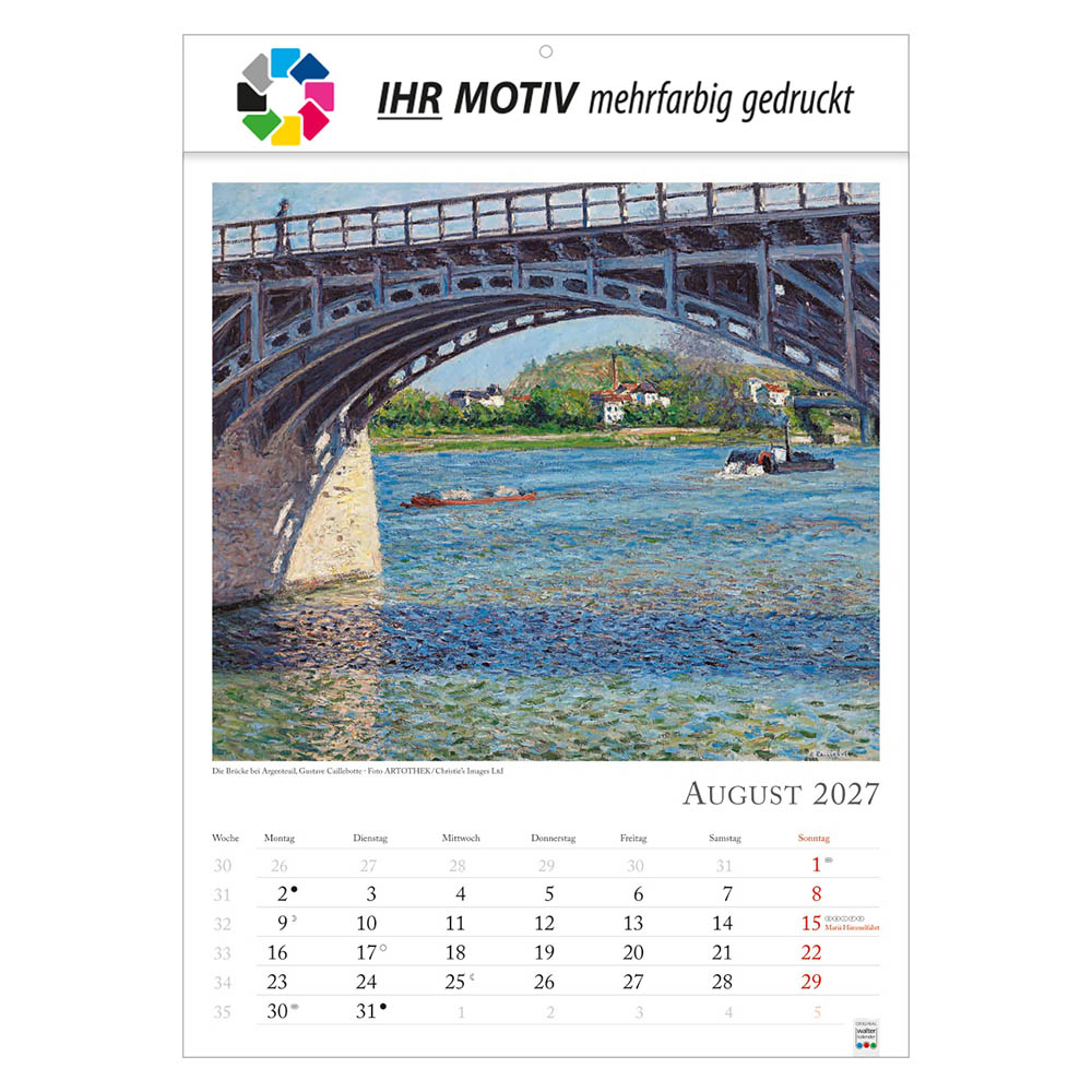 Bildkalender Kunstkalender, Ausgabe 2027 Monat August