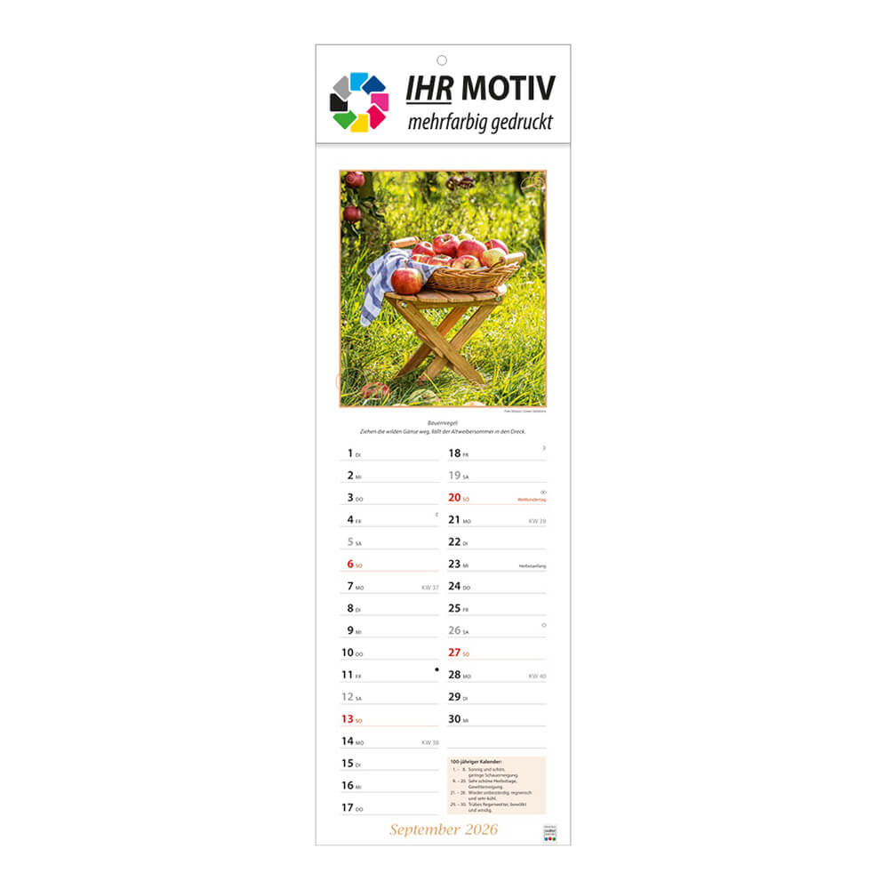 Streifenkalender Landpartie Monat September