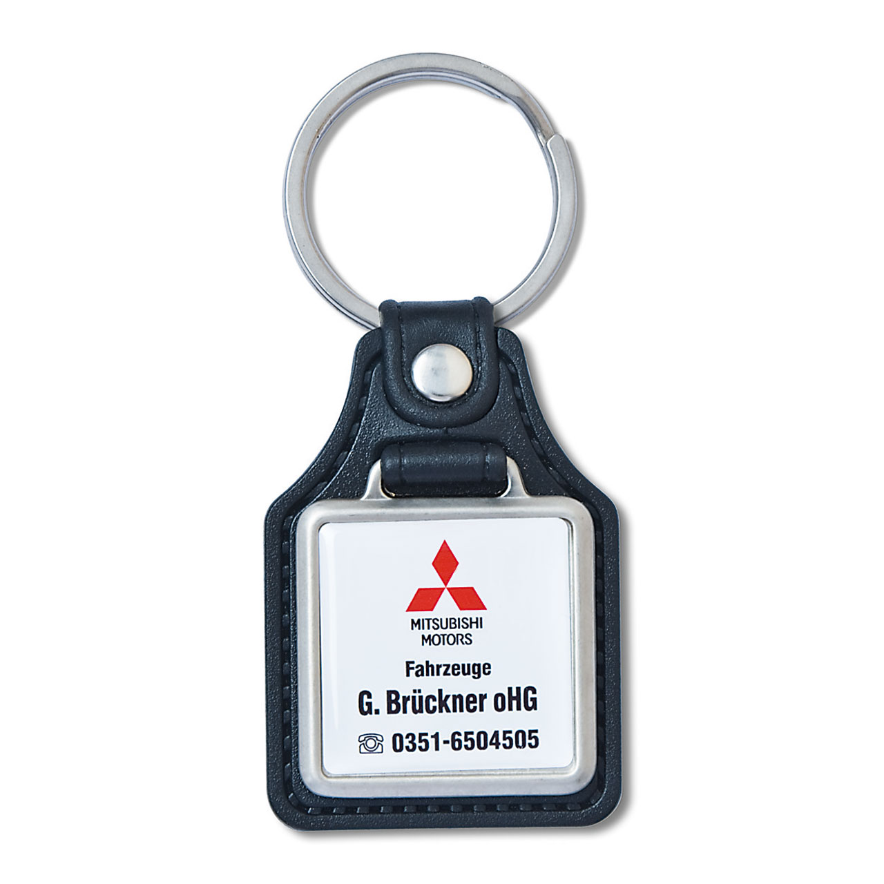 Vorschau: Schlüsselanhänger Doming aus Metall/PVC, quadratisch