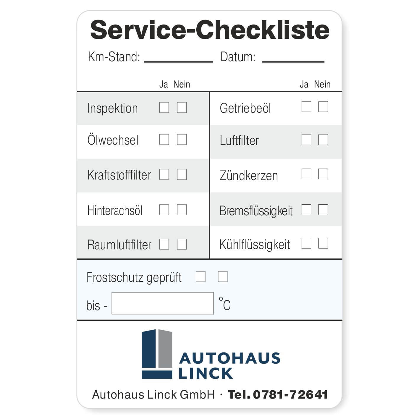 Service Checkliste 3 Beispiel 4